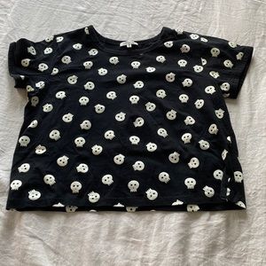 A crop top in size large by the brand messy bun just chillin